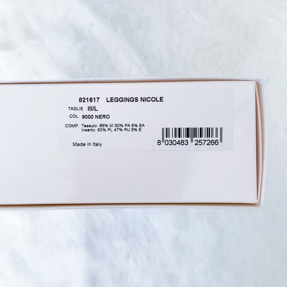 Pierre Mantoux | Faux Leather Leggings Stretch Sexy Lace Inset Black L Ponte - Picture 10 of 10